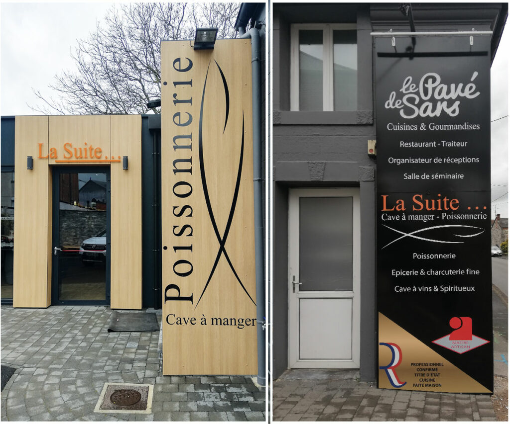 ENSEIGNES DIBOND + LETTRES DECOUPEES + LETTRAGE ADHESIF - NORD