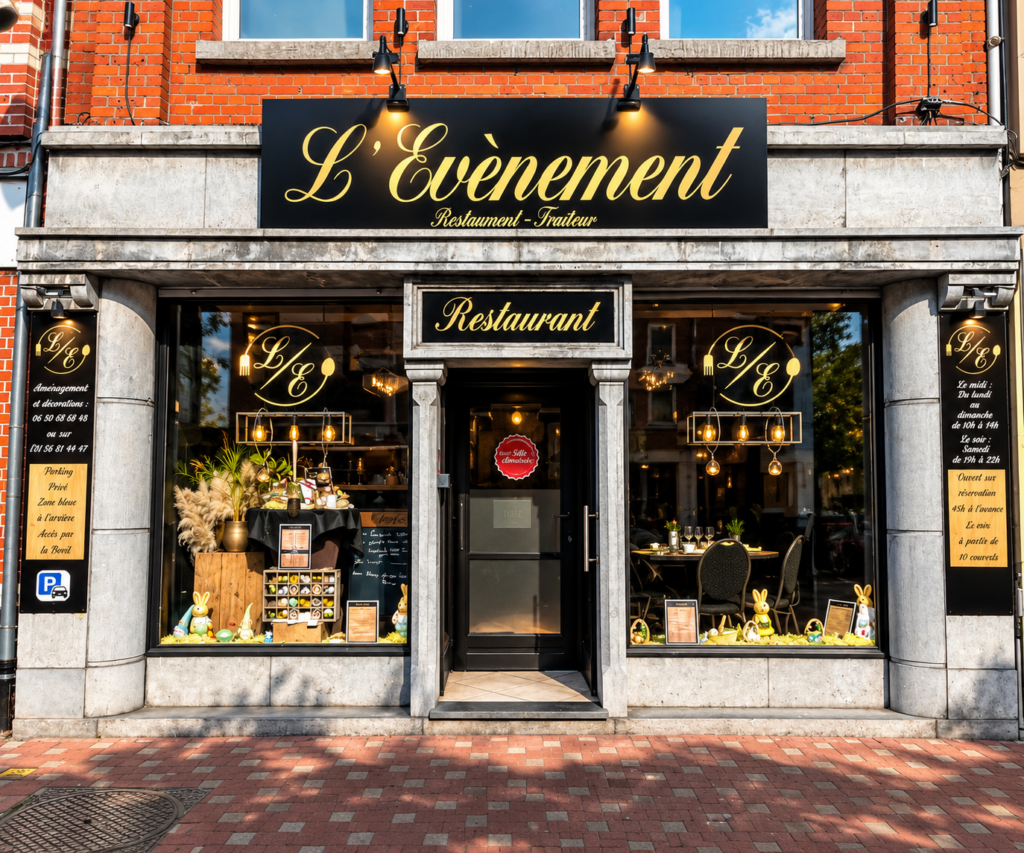 ENSEIGNE + PANNEAUX DIBOND + VITROPHANIE à COMINES(B)