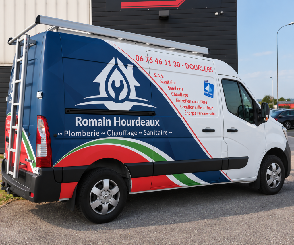 SEMI COVERING VEHICULE PUBLICITAIRE ARTISAN PLOMBIER HAUTS-de-FRANCE