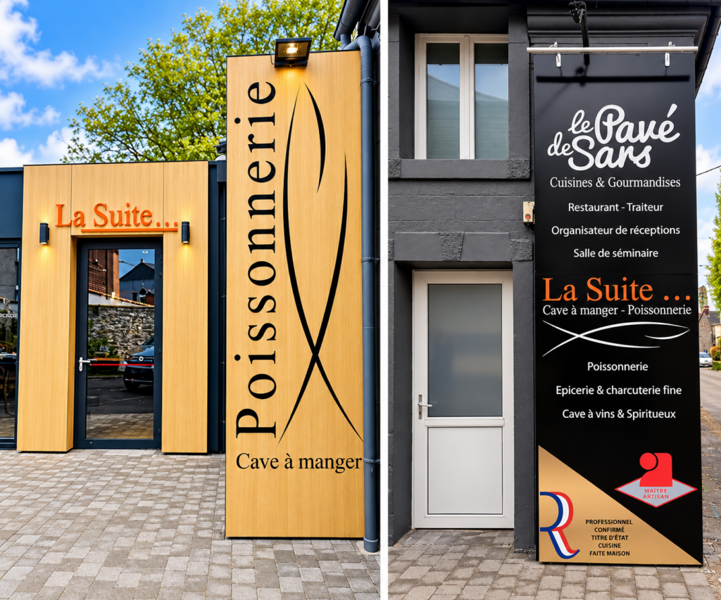 ENSEIGNES DIBOND + LETTRES DECOUPEES + LETTRAGE ADHESIF - NORD